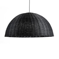GLOBOSTAR® MONTANA 02384 Boho Κρεμαστό Φωτιστικό Οροφής με Ντουί 1 x E27 AC 220-240V IP20 - Μαύρο - Μ80 x Π80 x Υ40cm