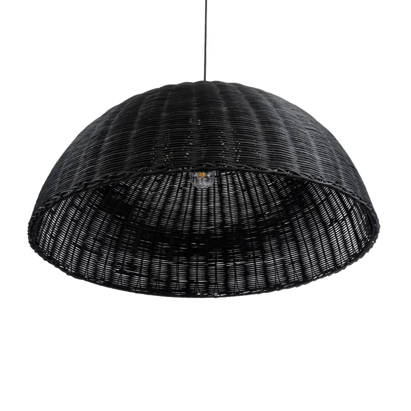 GLOBOSTAR® MONTANA 02384 Boho Κρεμαστό Φωτιστικό Οροφής με Ντουί 1 x E27 AC 220-240V IP20 - Μαύρο - Μ80 x Π80 x Υ40cm