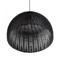 GLOBOSTAR® MONTANA 02384 Boho Κρεμαστό Φωτιστικό Οροφής με Ντουί 1 x E27 AC 220-240V IP20 - Μαύρο - Μ80 x Π80 x Υ40cm