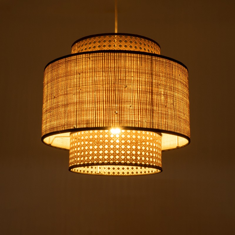 GLOBOSTAR® BRAVADO 02386 Boho Κρεμαστό Φωτιστικό Οροφής με Ντουί 1 x E27 AC 220-240V IP20 - Μπεζ- Μ40 x Π40 x Υ35cm