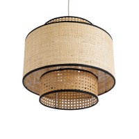 GLOBOSTAR® BRAVADO 02386 Boho Κρεμαστό Φωτιστικό Οροφής με Ντουί 1 x E27 AC 220-240V IP20 - Μπεζ- Μ40 x Π40 x Υ35cm