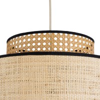 GLOBOSTAR® BRAVADO 02386 Boho Κρεμαστό Φωτιστικό Οροφής με Ντουί 1 x E27 AC 220-240V IP20 - Μπεζ- Μ40 x Π40 x Υ35cm