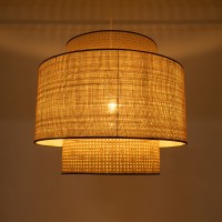 GLOBOSTAR® BRAVADO 02387 Boho Κρεμαστό Φωτιστικό Οροφής με Ντουί 1 x E27 AC 220-240V IP20 - Μπεζ - Μ70 x Π70 x Υ58cm