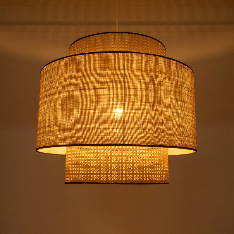 GLOBOSTAR® BRAVADO 02387 Boho Κρεμαστό Φωτιστικό Οροφής με Ντουί 1 x E27 AC 220-240V IP20 - Μπεζ - Μ70 x Π70 x Υ58cm