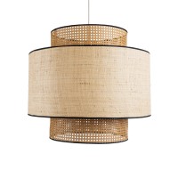 GLOBOSTAR® BRAVADO 02387 Boho Κρεμαστό Φωτιστικό Οροφής με Ντουί 1 x E27 AC 220-240V IP20 - Μπεζ - Μ70 x Π70 x Υ58cm