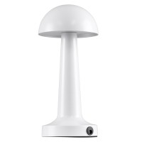 GloboStar® COCO 76508 Επαναφορτιζόμενο Επιτραπέζιο Φωτιστικό Πορτατίφ LED 1.5W 105lm 120° DC 5V IP44 Θερμό Λευκό 2700K Dimmable Λευκό Αλουμίνιο - Μ10 x Π10 x Υ22cm - 2 Xρόνια Εγγύηση