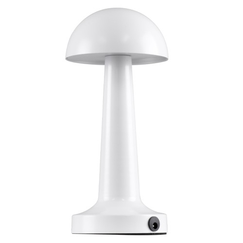 GloboStar® COCO 76508 Επαναφορτιζόμενο Επιτραπέζιο Φωτιστικό Πορτατίφ LED 1.5W 105lm 120° DC 5V IP44 Θερμό Λευκό 2700K Dimmable Λευκό Αλουμίνιο - Μ10 x Π10 x Υ22cm - 2 Xρόνια Εγγύηση