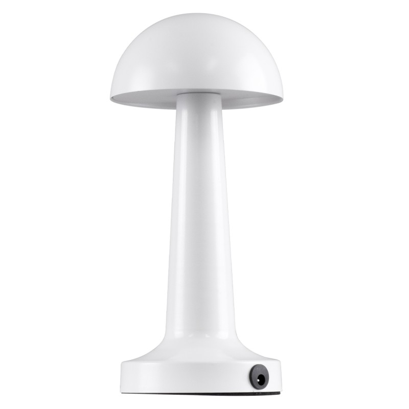GloboStar® COCO 76508 Επαναφορτιζόμενο Επιτραπέζιο Φωτιστικό Πορτατίφ LED 1.5W 105lm 120° DC 5V IP44 Θερμό Λευκό 2700K Dimmable Λευκό Αλουμίνιο - Μ10 x Π10 x Υ22cm - 2 Xρόνια Εγγύηση