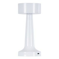 GloboStar® NANNA 76471 Επαναφορτιζόμενο Επιτραπέζιο Φωτιστικό Πορτατίφ LED 1.5W 105lm 120° DC 5V IP44 CCT Ultra Θερμό 1500K - Φυσικό Λευκό 4500K - Ψυχρό Λευκό 6000K Dimmable Λευκό Πλαστικό - Μ9 x Π9 x Υ21cm - 2 Χρόνια Εγγύηση