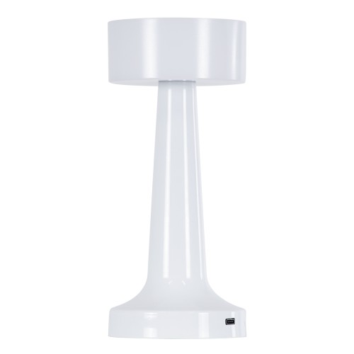 GloboStar® NANNA 76471 Επαναφορτιζόμενο Επιτραπέζιο Φωτιστικό Πορτατίφ LED 1.5W 105lm 120° DC 5V IP44 CCT Ultra Θερμό 1500K - Φυσικό Λευκό 4500K - Ψυχρό Λευκό 6000K Dimmable Λευκό Πλαστικό - Μ9 x Π9 x Υ21cm - 2 Χρόνια Εγγύηση