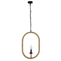 GLOBOSTAR® LINDELL 10001142 Vintage Κρεμαστό Φωτιστικό Οροφής με Ντουί 1 x E14 AC 220-240V IP20 - Μαύρο & Μπεζ - Μ35 x Π10 x Υ53cm