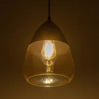 GLOBOSTAR® OLIVER 10001231 Vintage Κρεμαστό Φωτιστικό Οροφής με Ντουί 1 x E27 AC 220-240V IP20 - Μαύρο & Μελί - Μ20 x Π20 x Υ21cm