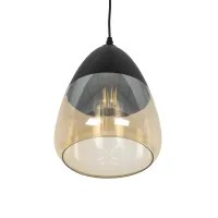 GLOBOSTAR® OLIVER 10001231 Vintage Κρεμαστό Φωτιστικό Οροφής με Ντουί 1 x E27 AC 220-240V IP20 - Μαύρο & Μελί - Μ20 x Π20 x Υ21cm
