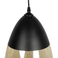 GLOBOSTAR® OLIVER 10001231 Vintage Κρεμαστό Φωτιστικό Οροφής με Ντουί 1 x E27 AC 220-240V IP20 - Μαύρο & Μελί - Μ20 x Π20 x Υ21cm