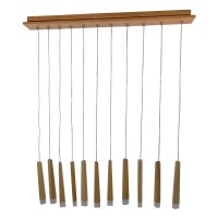 GLOBOSTAR® CALISTA 10001254 Μοντέρνο Κρεμαστό Φωτιστικό Οροφής με Ντουί 11 x G4 AC 220-240V IP20 - Μπεζ - Μ120 x Π8 x Υ33cm