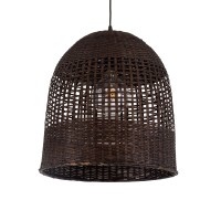 GLOBOSTAR® BORA-BORA 01736 Boho Κρεμαστό Φωτιστικό Οροφής με Ντουί 1 x E27 AC 220-240V IP20 - Καφέ - Μ42 x Π42 x Y44cm