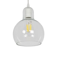 GLOBOSTAR® LUCREZIA 01314 Μοντέρνο Κρεμαστό Φωτιστικό Οροφής με Ντουί 1 x E27 AC 220-240V IP20 - Διάφανο - Μ18 x Π18 x Υ23cm