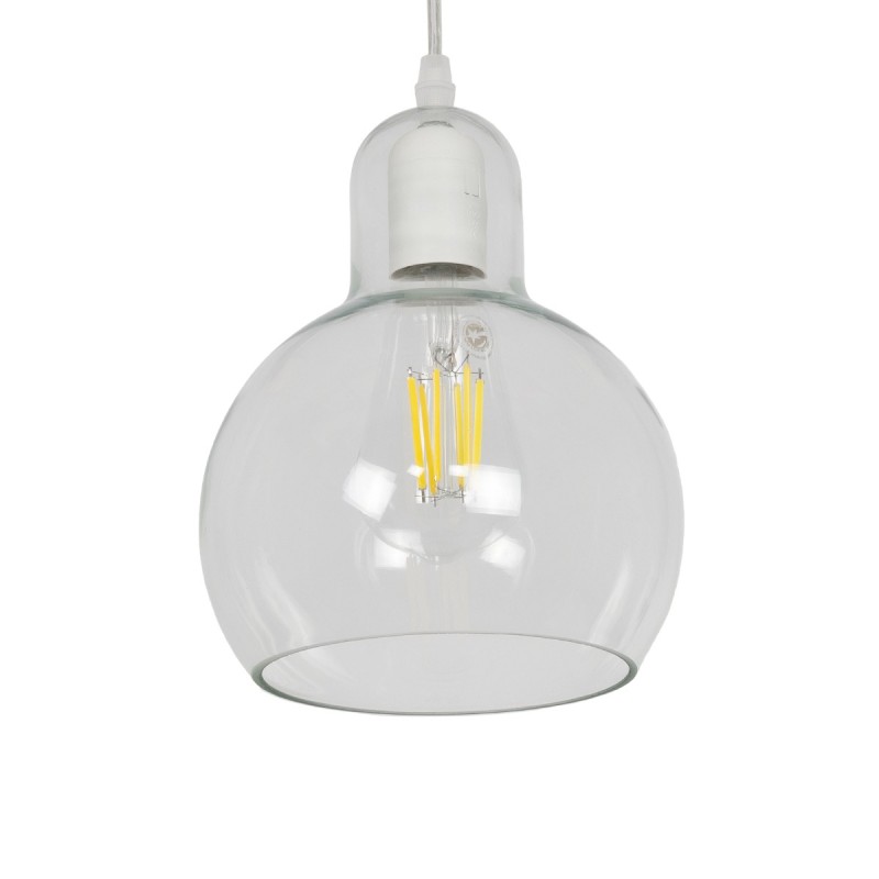 GLOBOSTAR® LUCREZIA 01314 Μοντέρνο Κρεμαστό Φωτιστικό Οροφής με Ντουί 1 x E27 AC 220-240V IP20 - Διάφανο - Μ18 x Π18 x Υ23cm