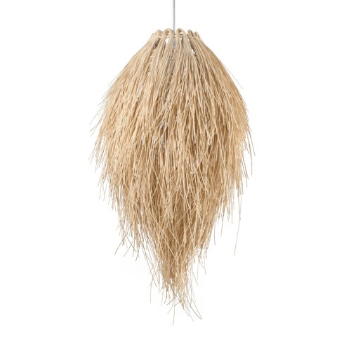 GLOBOSTAR® ARCHIPELAGO 01747 Boho Κρεμαστό Φωτιστικό Οροφής με Ντουί 1 x E27 AC 220-240V IP20 - Μπεζ - Μ30 x Π30 x Υ63cm