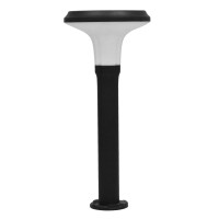 GLOBOSTAR® VEGGIE 12115 Φωτιστικό Κολωνάκι Κήπου LED 10W 500lm 120° με Ενσωματωμένο Φωτοβολταϊκό Panel 6V 2W & Επαναφορτιζόμενη Μπαταρία Li-ion 3.2V 6000mAh με Αισθητήρα Κίνησης-Ημέρας-Νύχτας Αδιάβροχο IP65 Ψυχρό Λευκό 6000K - Μαύρο - Μ26.5 x Π26.5 x
