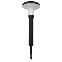 GLOBOSTAR® VEGGIE 12115 Φωτιστικό Κολωνάκι Κήπου LED 10W 500lm 120° με Ενσωματωμένο Φωτοβολταϊκό Panel 6V 2W & Επαναφορτιζόμενη Μπαταρία Li-ion 3.2V 6000mAh με Αισθητήρα Κίνησης-Ημέρας-Νύχτας Αδιάβροχο IP65 Ψυχρό Λευκό 6000K - Μαύρο - Μ26.5 x Π26.5 x