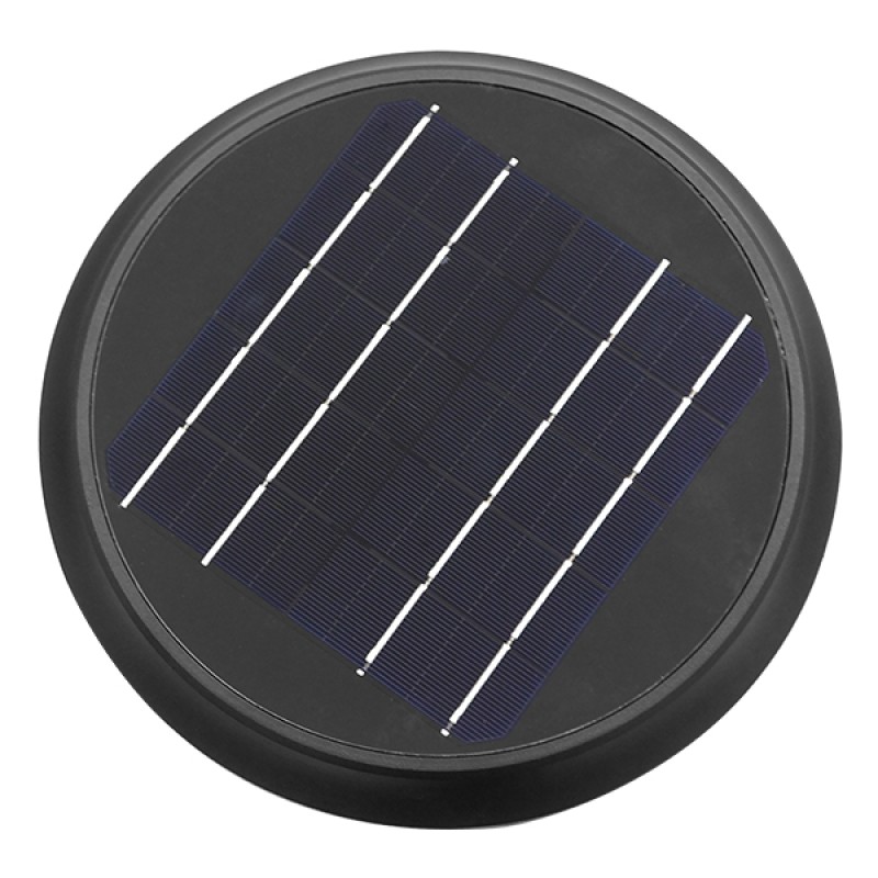 GLOBOSTAR® VEGGIE 12115 Φωτιστικό Κολωνάκι Κήπου LED 10W 500lm 120° με Ενσωματωμένο Φωτοβολταϊκό Panel 6V 2W & Επαναφορτιζόμενη Μπαταρία Li-ion 3.2V 6000mAh με Αισθητήρα Κίνησης-Ημέρας-Νύχτας Αδιάβροχο IP65 Ψυχρό Λευκό 6000K - Μαύρο - Μ26.5 x Π26.5 x