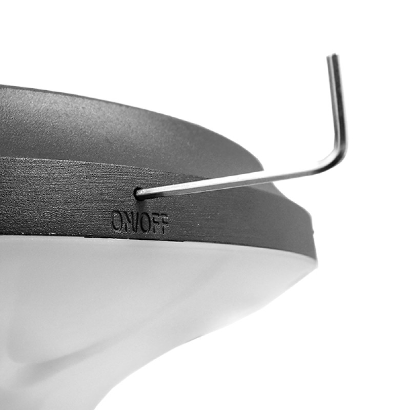 GLOBOSTAR® VEGGIE 12115 Φωτιστικό Κολωνάκι Κήπου LED 10W 500lm 120° με Ενσωματωμένο Φωτοβολταϊκό Panel 6V 2W & Επαναφορτιζόμενη Μπαταρία Li-ion 3.2V 6000mAh με Αισθητήρα Κίνησης-Ημέρας-Νύχτας Αδιάβροχο IP65 Ψυχρό Λευκό 6000K - Μαύρο - Μ26.5 x Π26.5 x