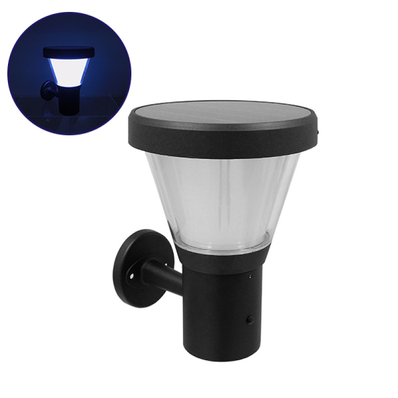 GLOBOSTAR® SOLARTIS 12126 Μοντέρνο Φωτιστικό Τοίχου - Απλίκα LED 10W 1000lm 180° με Ενσωματωμένο Φωτοβολταϊκό Panel 6V 5W & Επαναφορτιζόμενη Μπαταρία Li-ion 3.2V 6000mAh με Αισθητήρα Ημέρας-Νύχτας Αδιάβροχο IP65 Ψυχρό Λευκό 6000K - Γκρι Ανθρακί - Μ24