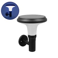 GLOBOSTAR® SOLARTIS 12129 Μοντέρνο Φωτιστικό Τοίχου - Απλίκα LED 10W 1000lm 180° με Ενσωματωμένο Φωτοβολταϊκό Panel 6V 5W & Επαναφορτιζόμενη Μπαταρία Li-ion 3.2V 6000mAh με Αισθητήρα Ημέρας-Νύχτας Αδιάβροχο IP65 Ψυχρό Λευκό 6000K - Γκρι Ανθρακί - Μ26