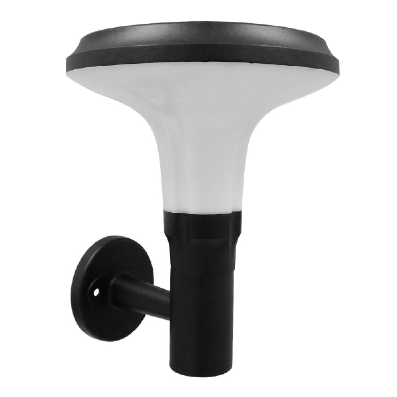 GLOBOSTAR® SOLARTIS 12129 Μοντέρνο Φωτιστικό Τοίχου - Απλίκα LED 10W 1000lm 180° με Ενσωματωμένο Φωτοβολταϊκό Panel 6V 5W & Επαναφορτιζόμενη Μπαταρία Li-ion 3.2V 6000mAh με Αισθητήρα Ημέρας-Νύχτας Αδιάβροχο IP65 Ψυχρό Λευκό 6000K - Γκρι Ανθρακί - Μ26