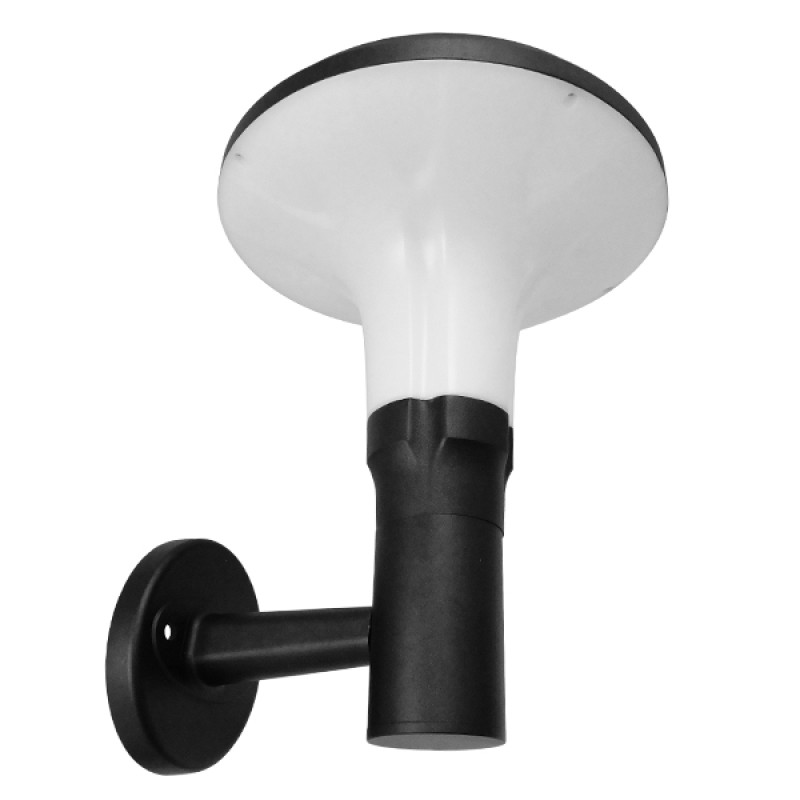 GLOBOSTAR® SOLARTIS 12129 Μοντέρνο Φωτιστικό Τοίχου - Απλίκα LED 10W 1000lm 180° με Ενσωματωμένο Φωτοβολταϊκό Panel 6V 5W & Επαναφορτιζόμενη Μπαταρία Li-ion 3.2V 6000mAh με Αισθητήρα Ημέρας-Νύχτας Αδιάβροχο IP65 Ψυχρό Λευκό 6000K - Γκρι Ανθρακί - Μ26