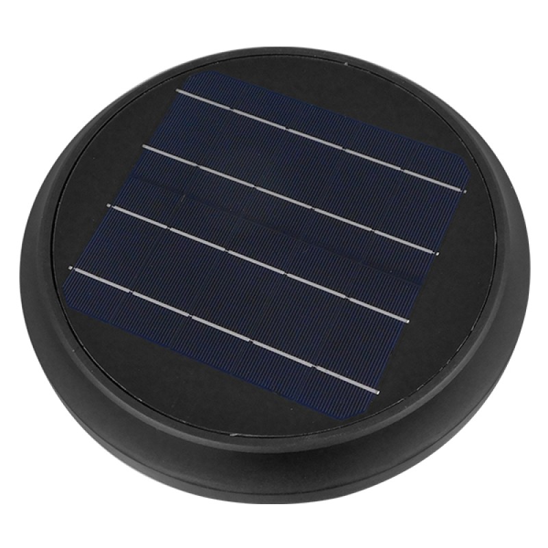 GLOBOSTAR® SOLARTIS 12129 Μοντέρνο Φωτιστικό Τοίχου - Απλίκα LED 10W 1000lm 180° με Ενσωματωμένο Φωτοβολταϊκό Panel 6V 5W & Επαναφορτιζόμενη Μπαταρία Li-ion 3.2V 6000mAh με Αισθητήρα Ημέρας-Νύχτας Αδιάβροχο IP65 Ψυχρό Λευκό 6000K - Γκρι Ανθρακί - Μ26