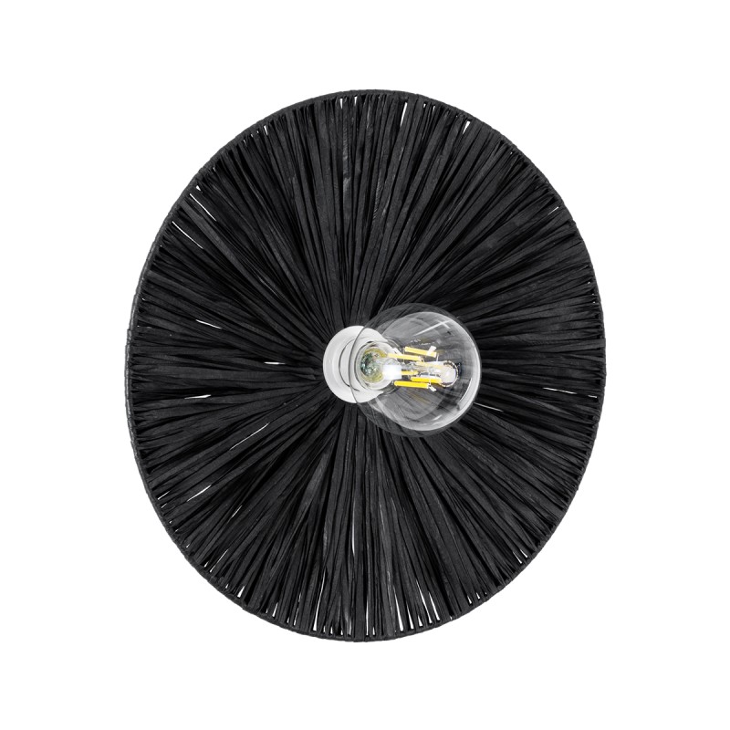 GLOBOSTAR® COLOMBO 02279 Boho Φωτιστικό Τοίχου - Απλίκα με Ντουί 1 x E27 AC 220-240V IP20 - Μαύρο - Μ40 x Π40 x Υ9cm