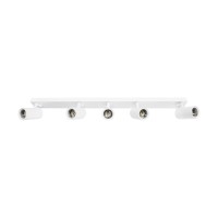 kelvo® SPOTA KLV-101-0143 Κινούμενο Φωτιστικό Σποτ Οροφής για 5 Λάμπες MR16 με Ντουί GU10 AC 220-240V IP20 - Λευκό Ματ - Μ79.5 x Π6.3 x Υ14cm