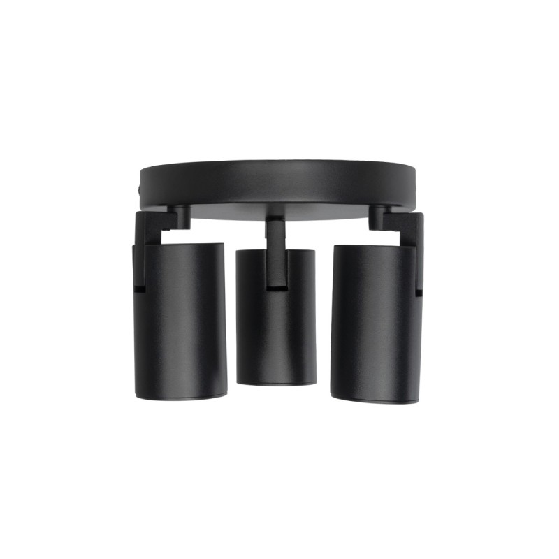 kelvo® SPOTA KLV-101-0144 Κινούμενο Φωτιστικό Σποτ Οροφής για 3 Λάμπες MR16 με Ντουί GU10 AC 220-240V IP20 - Μαύρο Ματ - Μ19 x Π19 x Υ14cm