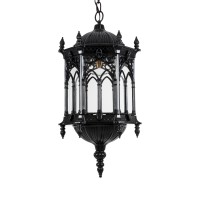 GLOBOSTAR® DARCY 00672 Vintage Κρεμαστό Φωτιστικό Οροφής με Ντουί 1 x E27 AC 220-240V IP20 - Μαύρο & Διάφανο - Μ35 x Π35 x Υ61cm