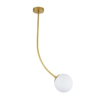 GLOBOSTAR® DRIZZLE 00921 Μοντέρνο Φωτιστικό Οροφής με Ντουί 1 x E27 AC 220-240V IP20 - Λευκό & Χρυσό - Μ15 x Π15 x Υ100cm