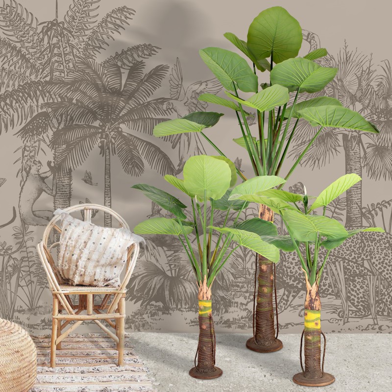 GloboStar® Artificial Garden TARO SET 20089 Τεχνητό Διακοσμητικό Σετ Φυτών Κολοκασία A:Υ300cm B:Υ210cm C:Υ160cm