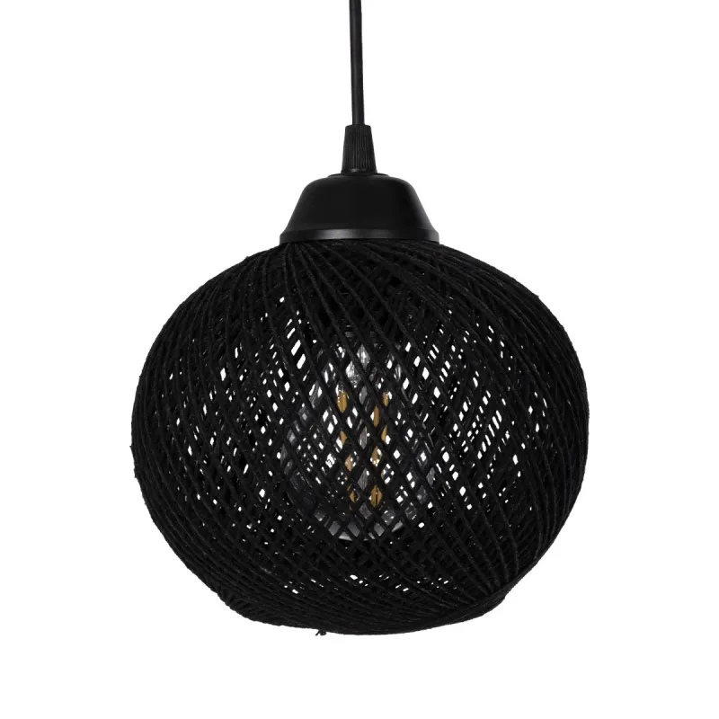 GLOBOSTAR® LUMA 201-0010 Vintage Κρεμαστό Φωτιστικό Οροφής με Ντουί 3 x E27 AC 220-240V IP20 - Μπεζ & Μαύρο - Μ55 x Π18 x Υ65cm