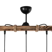 GLOBOSTAR® LUMA 201-0010 Vintage Κρεμαστό Φωτιστικό Οροφής με Ντουί 3 x E27 AC 220-240V IP20 - Μπεζ & Μαύρο - Μ55 x Π18 x Υ65cm