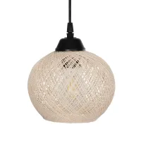 GLOBOSTAR® LUMA 201-0011 Vintage Κρεμαστό Φωτιστικό Οροφής με Ντουί 3 x E27 AC 220-240V IP20 - Μπεζ & Μαύρο - Μ55 x Π18 x Υ65cm