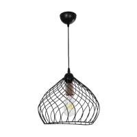 GLOBOSTAR® STARLA 201-0013 Vintage Κρεμαστό Φωτιστικό Οροφής με Ντουί 1 x E27 AC 220-240V IP20 - Μαύρο & Ροζ Χρυσό - Μ31 x Π31 x Υ30cm