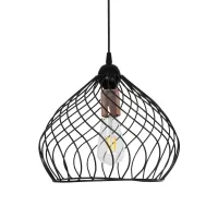 GLOBOSTAR® STARLA 201-0013 Vintage Κρεμαστό Φωτιστικό Οροφής με Ντουί 1 x E27 AC 220-240V IP20 - Μαύρο & Ροζ Χρυσό - Μ31 x Π31 x Υ30cm