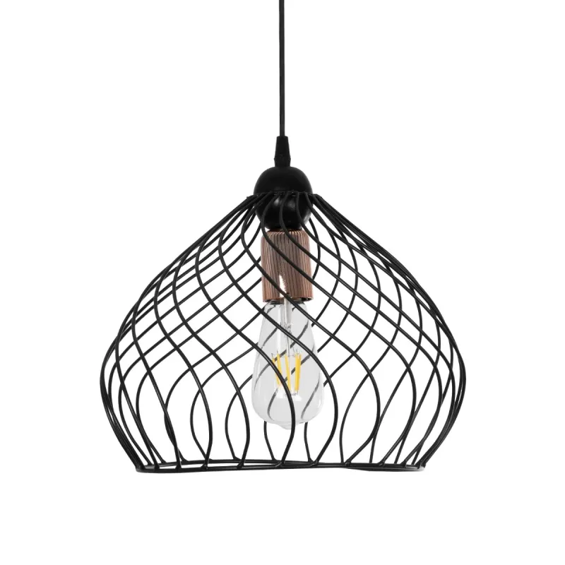 GLOBOSTAR® STARLA 201-0013 Vintage Κρεμαστό Φωτιστικό Οροφής με Ντουί 1 x E27 AC 220-240V IP20 - Μαύρο & Ροζ Χρυσό - Μ31 x Π31 x Υ30cm