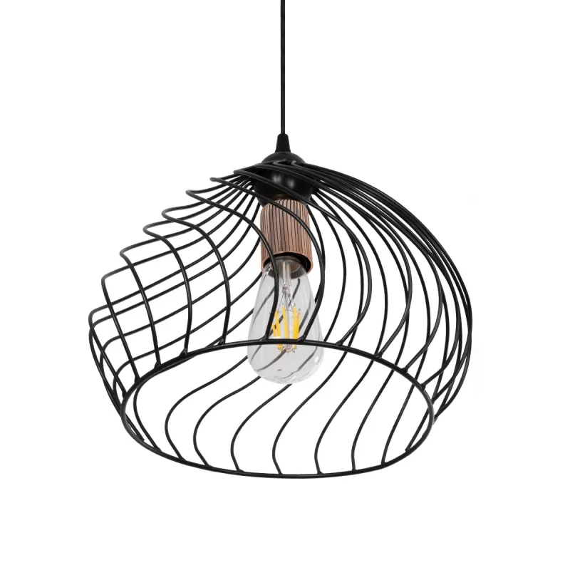 GLOBOSTAR® STARLA 201-0013 Vintage Κρεμαστό Φωτιστικό Οροφής με Ντουί 1 x E27 AC 220-240V IP20 - Μαύρο & Ροζ Χρυσό - Μ31 x Π31 x Υ30cm
