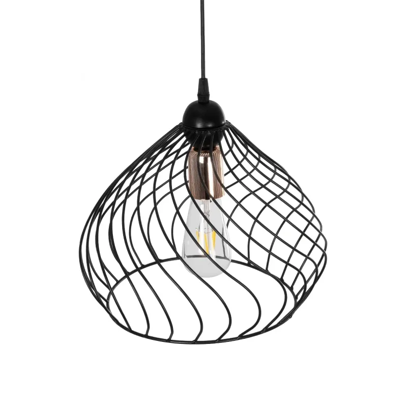 GLOBOSTAR® STARLA 201-0013 Vintage Κρεμαστό Φωτιστικό Οροφής με Ντουί 1 x E27 AC 220-240V IP20 - Μαύρο & Ροζ Χρυσό - Μ31 x Π31 x Υ30cm