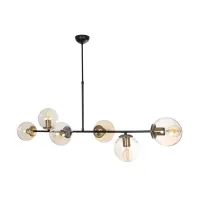 GLOBOSTAR® LATTICE 203-0017 Μοντέρνο Φωτιστικό Οροφής με Ντουί 6 x E27 AC 220-240V IP20 - Μαύρο & Μπρούτζινο - Μ120 x Π32 x Υ32cm