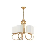 GLOBOSTAR® TRITON 203-0254 Vintage Κρεμαστό Φωτιστικό Οροφής με Ντουί 5 x E27 AC 220-240V IP20 - Χρυσό & Μπεζ - Μ50 x Π50 x Υ48cm