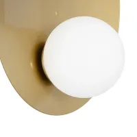 GLOBOSTAR® PLATO 203-0278 Vintage Φωτιστικό Τοίχου - Απλίκα με Ντουί 1 x E14 AC 220-240V IP20 - Χρυσό & Λευκό - M40 x Π19 x Υ40cm