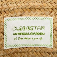GloboStar® Artificial Garden CECILIA 20344 Διακοσμητικό Ψάθινο Καλάθι - Κασπώ Γλάστρα - Flower Pot Μπεζ Φ30cm x Υ30cm